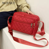 Vintage Women Checker Messenger Bag Canvas Shoulder Crossbody