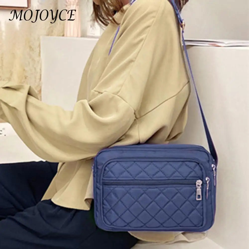Vintage Women Checker Messenger Bag Canvas Shoulder Crossbody