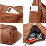 Soft Leather Shoulder Messenger Bag Large Capacity Crossbody Tote for Women