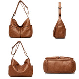 Soft Leather Shoulder Messenger Bag Large Capacity Crossbody Tote for Women