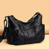 Soft Leather Shoulder Messenger Bag Large Capacity Crossbody Tote for Women