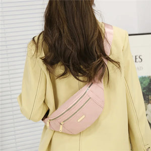 Women's Oxford Cloth Waist Bag Pink