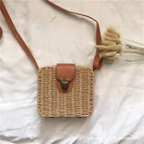 Women's Straw Shoulder Bag for Outing and Beach