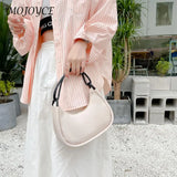 Nylon Shoulder Bag Solid Half Moon Crescent Handbag