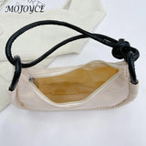 Nylon Shoulder Bag Solid Half Moon Crescent Handbag