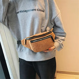 Canvas Waist Bag Street Phone Money Chest Bum Belt Bags Corduroy Waist Bag
