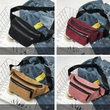 Canvas Waist Bag Street Phone Money Chest Bum Belt Bags Corduroy Waist Bag