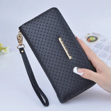 Women's Zipper Purse Large Capacity Hand Wallet PU Leather Long Section Wallet