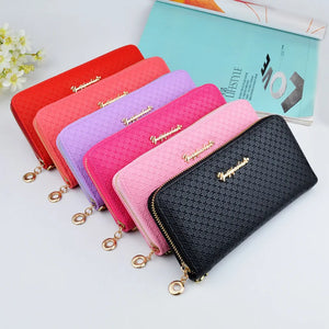 Women's Zipper Purse Large Capacity Hand Wallet PU Leather Long Section Wallet