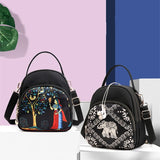 Lady Printed Water-repellent Nylon Cloth School Bag Large Capacity Backpack