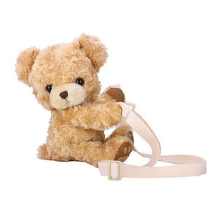 Lady Girls Smile Bear Soft Plush Doll Handbag Mini Animal Shoulder Bags