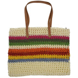 Rainbow Lady Handbag Beach Straw Bag