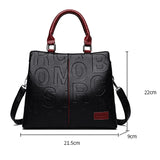 Retro Casual Lady Large Capacity Handbag Letter Leather Handbags