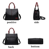 Retro Casual Lady Large Capacity Handbag Letter Leather Handbags
