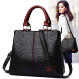 Retro Casual Lady Large Capacity Handbag Letter Leather Handbags