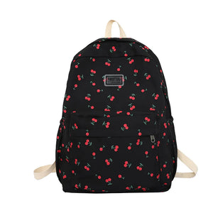 Lady Leisure College Backpack Pink Floral Print Student Bag Travel Book Laptop