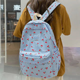Lady Leisure College Backpack Pink Floral Print Student Bag Travel Book Laptop