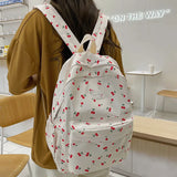 Lady Leisure College Backpack Pink Floral Print Student Bag Travel Book Laptop