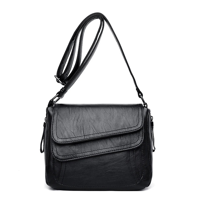 Soft Leather Patchwork Messenger Bag Girl