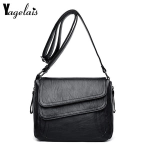 Soft Leather Patchwork Messenger Bag Girl