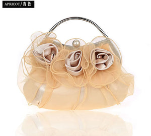 Satin Crystal Clutch Bridal Evening Bag