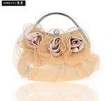 Satin Crystal Clutch Bridal Evening Bag