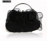 Satin Crystal Clutch Bridal Evening Bag