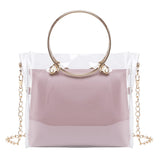 Lady Shoulders Bags Women PVC Jelly Package Female Chain Transparent Handbag