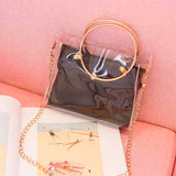 Lady Shoulders Bags Women PVC Jelly Package Female Chain Transparent Handbag
