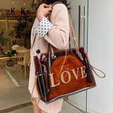 Clear Shoulder Bag for Women Transparent Beach Tote Travel Handbag