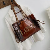 Clear Shoulder Bag for Women Transparent Beach Tote Travel Handbag