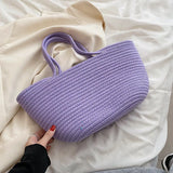 Large Capacity Retro Tote Bag Woven Beach Bag For Women Handbags