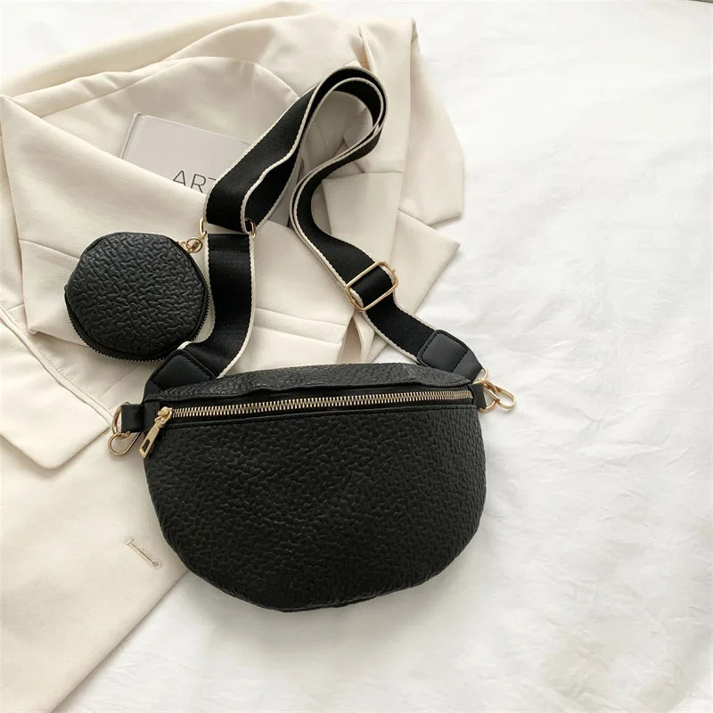 Lady Waist Bag Leather Fanny Pack Female Belt Purses Ladies Crossbody Chest Bags