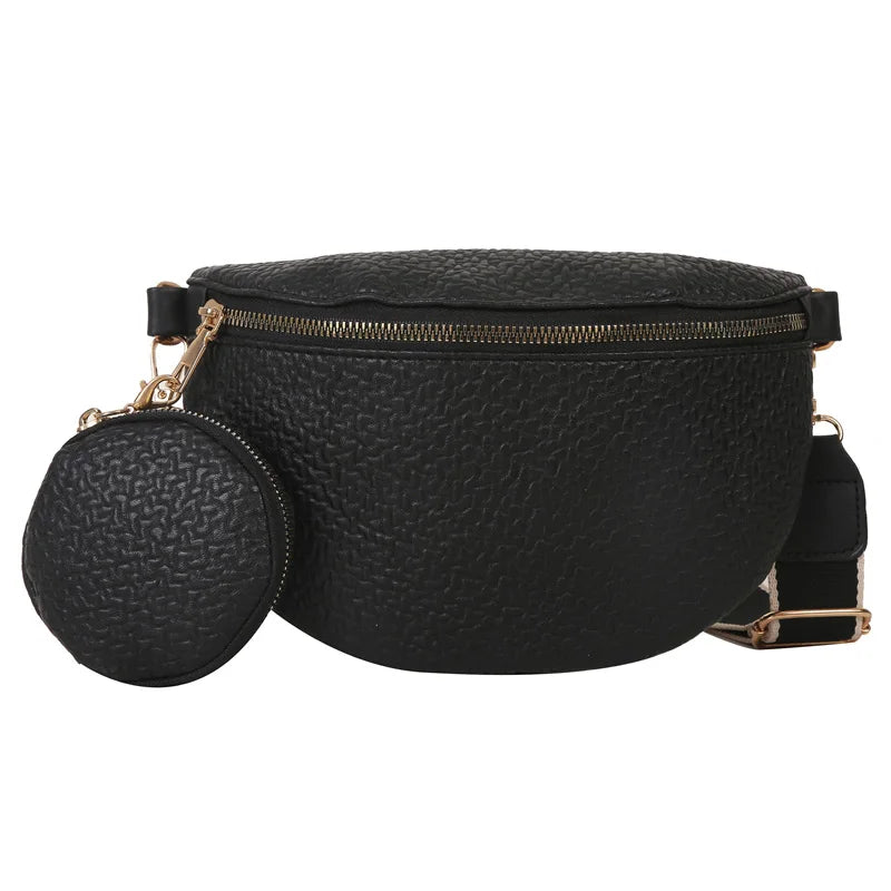 Lady Waist Bag Leather Fanny Pack Female Belt Purses Ladies Crossbody Chest Bags