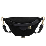 Corduroy Lady Waist Bag Winter Belt Pack Casual Phone Crossbody Chest Bags
