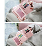 Lady Wallet Short Clutch Solid Matte Women Wallet Small Female Purse