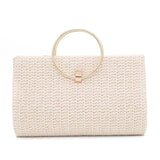 Women Summer Handbag Metal Handle Tassel Band Crossbody Purse