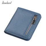Lady Zipper Wallet Leather Thin Short Wallets Women Small bee metal Purse