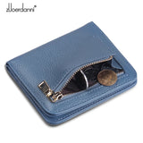 Lady Zipper Wallet Leather Thin Short Wallets Women Small bee metal Purse
