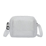 Lamb Plush Shoulder Bags Brown Zipper Pockets Crossbody Small Shopping Bags