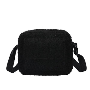 Lamb Wool Shoulder Bag Women Autumn Winter Solid Crossbody Bags
