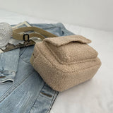 Lamb Wool Shoulder Bag Women Autumn Winter Solid Crossbody Bags