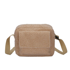 Lamb Wool Shoulder Bag Women Autumn Winter Solid Crossbody Bags