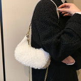 Plush Chains Handbags Soft Messenger Bags For Women