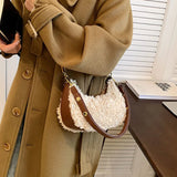 Plush Chains Handbags Soft Messenger Bags For Women