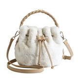 Faux Fur Bucket Bag Women Handbags Plush Crossbody