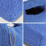Lambswool Women Handbag Hobos Shoulder Bags Faux Fur Chains Crossbody Bag