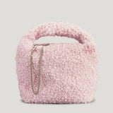 Lambswool Women Handbag Hobos Shoulder Bags Faux Fur Chains Crossbody Bag