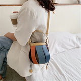 Lantern Shape Women Round Bag Hollow Out Bucket Bags