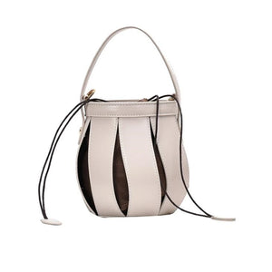 Lantern Shape Women Round Bag Hollow Out Bucket Bags